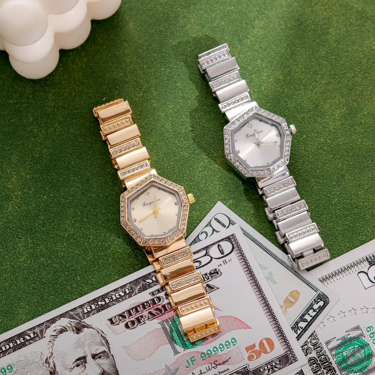 

Unisex Luxury Dress Watch Sparkling Rhinestone Details Distinctive Geometric Dial Quartz Movement Anniversary Holiday Gifts