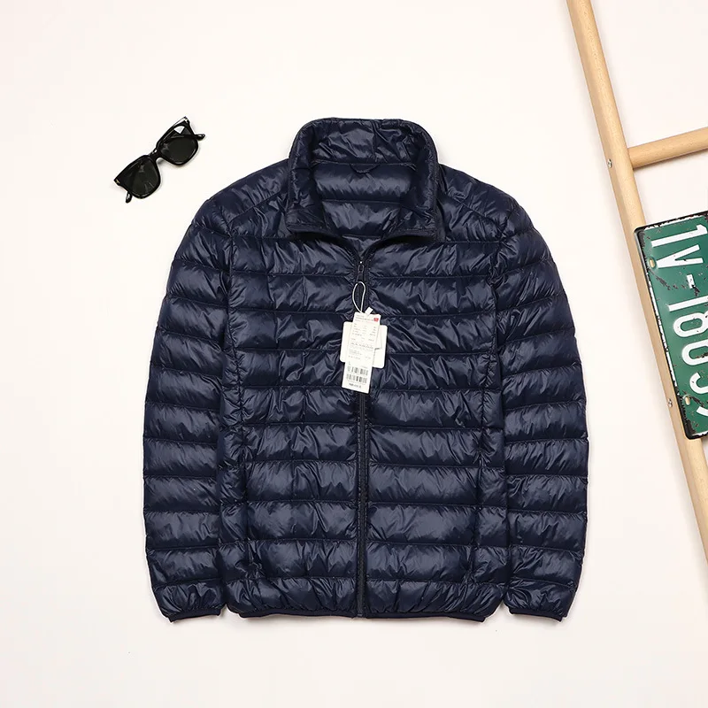Autumn and Winter New 2024 Men's Lightweight Down Jacket Stand Collar Plus Size Youth Ultra-thin Portable Down Short Coat