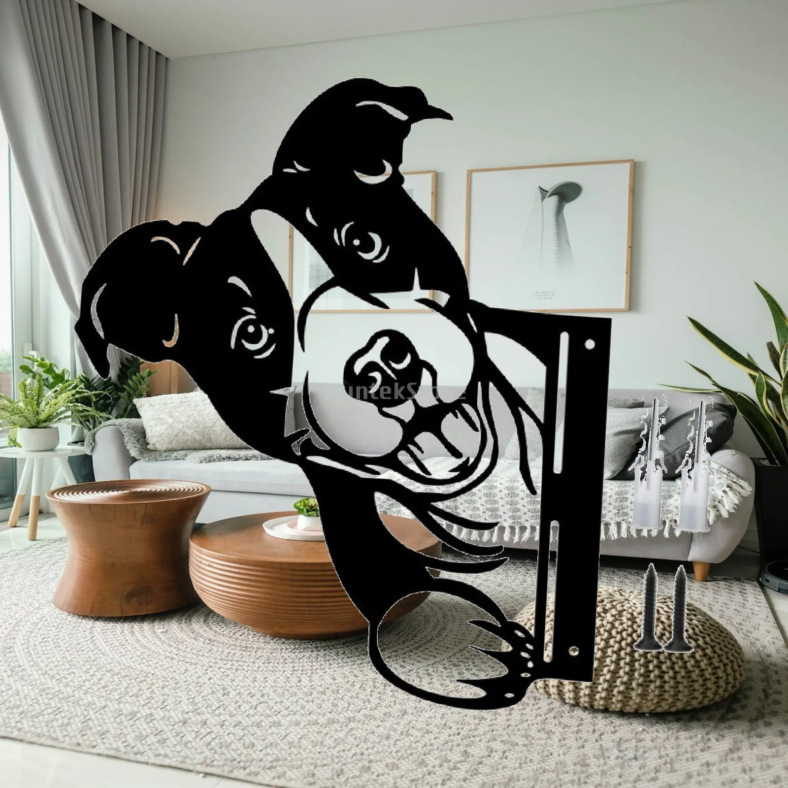 Animal Metal Art Lawn Stakes Artificial Iron Animal Silhouette Garden Animal Silhouette for Farm Balcony Courtyard Backyard Lawn