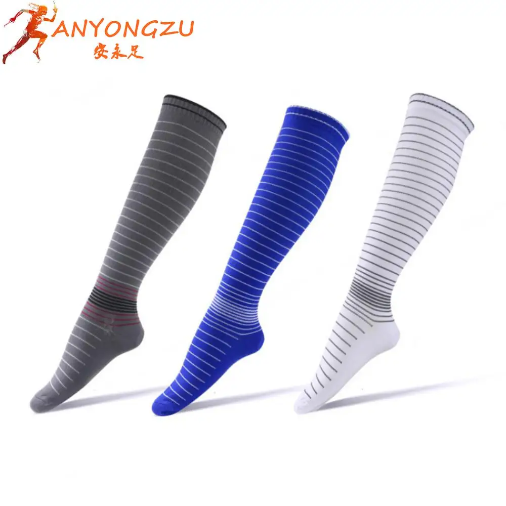 

Men And Women Elastic Compression Socks Knee Joint Stripes Pressure Socks Fast Dry Long Tube Socks 5pair/lot