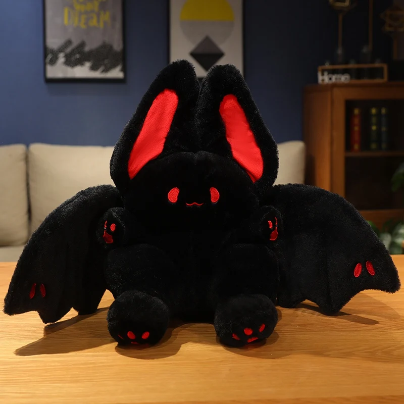 25-55 cm belle chauve-souris en peluche belle chauve-souris volante lapin en peluche longue queue rose et noir chauve-souris lapin poupées en peluche cadeaux d'anniversaire