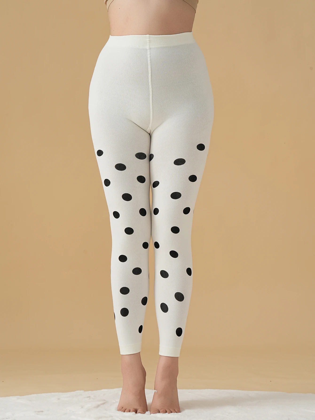 Damen-Strumpfhose mit neun Fuß bedruckt, eine Packung, bequeme, warme, weiße Leggings mit Blumenmuster für modische Wärmestrumpfhosen