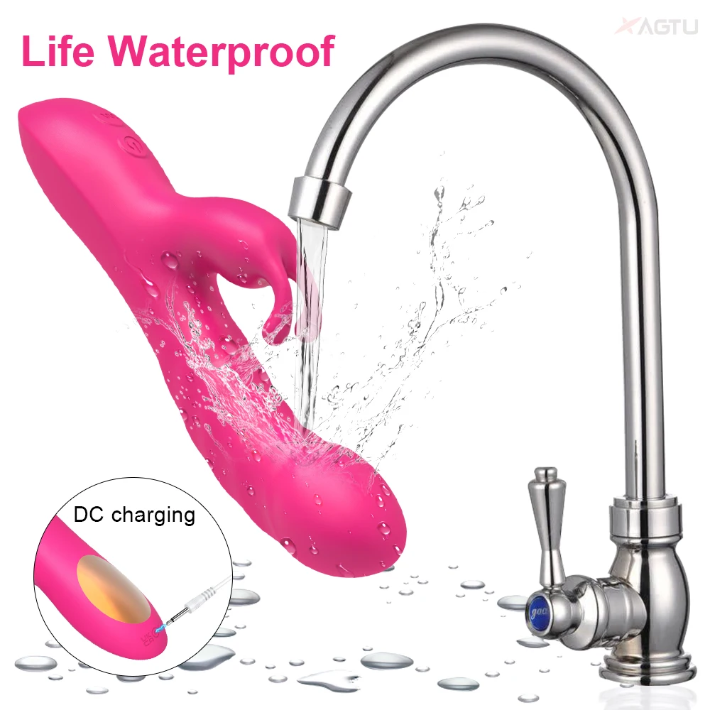 Rabbit Vibrator for Women Clitoris Stimulator Silicone G-spot Powerful 2 in 1 Dildo Female Masturbation Sex Toys Adult Goods