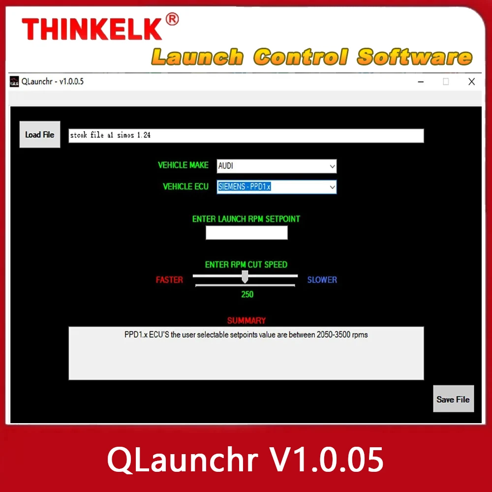 QLaunchr Launch Control Software For ECU ORI MOD Files Adjust Car Speed RPM Limite For Patching Remap Files Change RPM Value