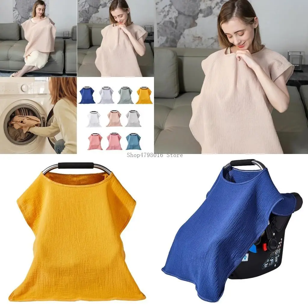 

Soft & Secure Baby Nursing Drape 360° Coverage for Breastfeeding Easy Carry Shopping Cart & Strollers Cover Large Size