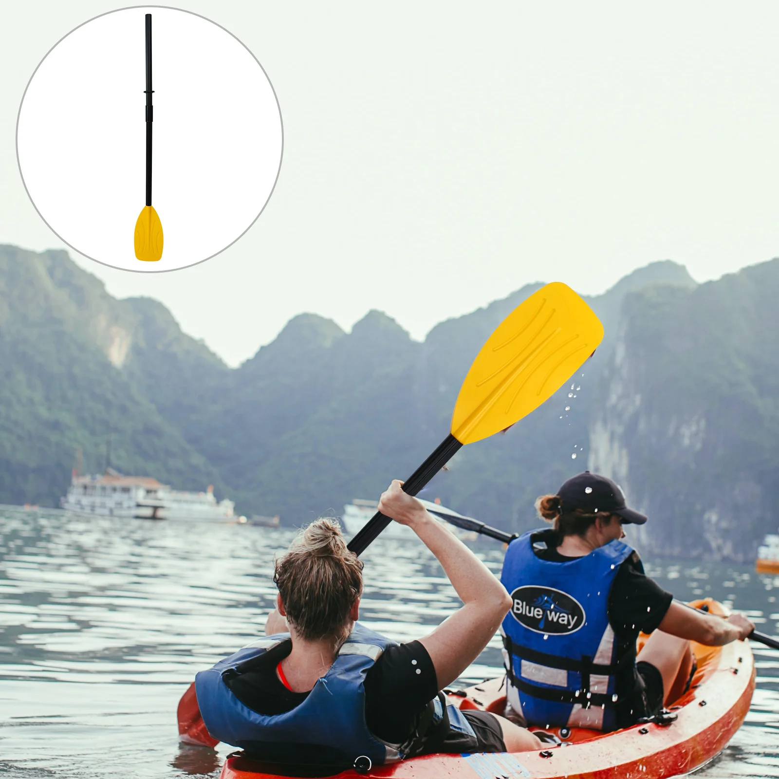 Pá de plástico estilo francês, remos de barco destacáveis, remos duráveis, uso profissional amador, fácil instalação, remoção de lâminas caneladas longas