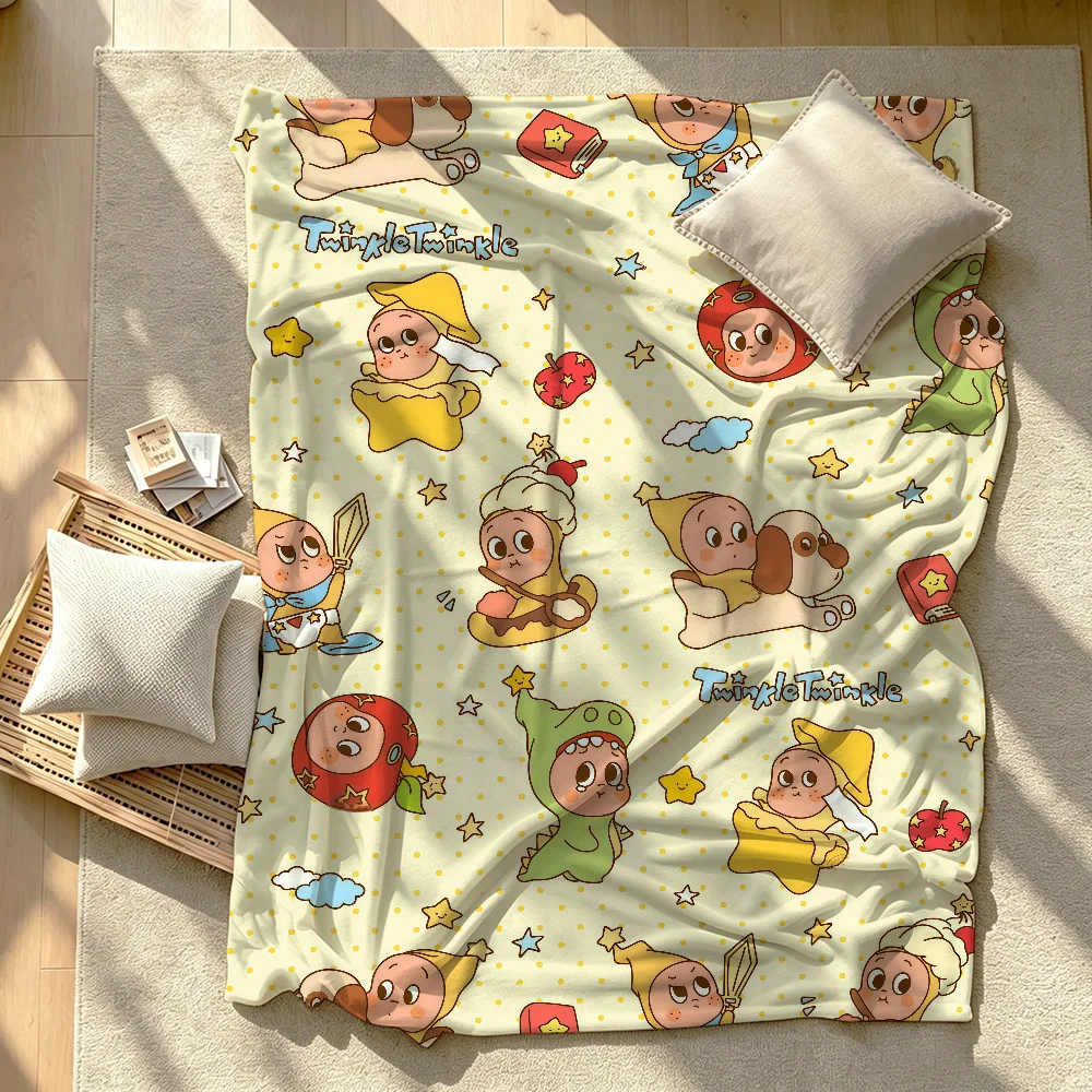 Cartoon Cute Blanket Soft Warm And Thick Perfect For Bedroom Living Room Bed Sofa Camping Picnic Office Gift T-Twinkle