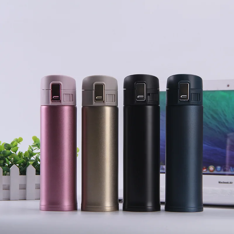 New stainless steel bounce cover thermos cup outdoor portable car gift water cup fashion business straight cup