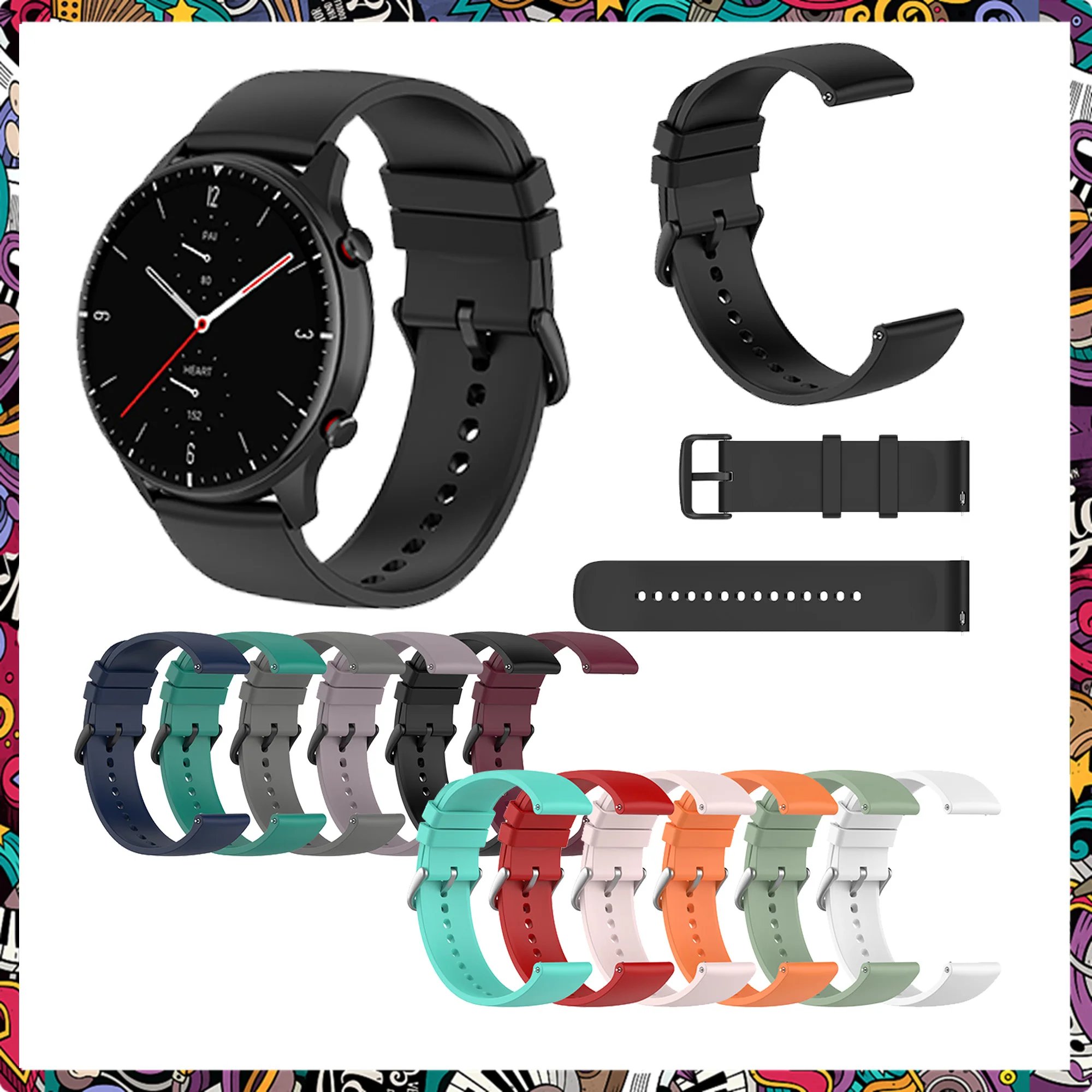 

Strap For Xiaomi Huami Amazfit Bip S Bracelet Smart Accessories Watch 20MM /22MM Replacement Waterproof Band Silicone Sport