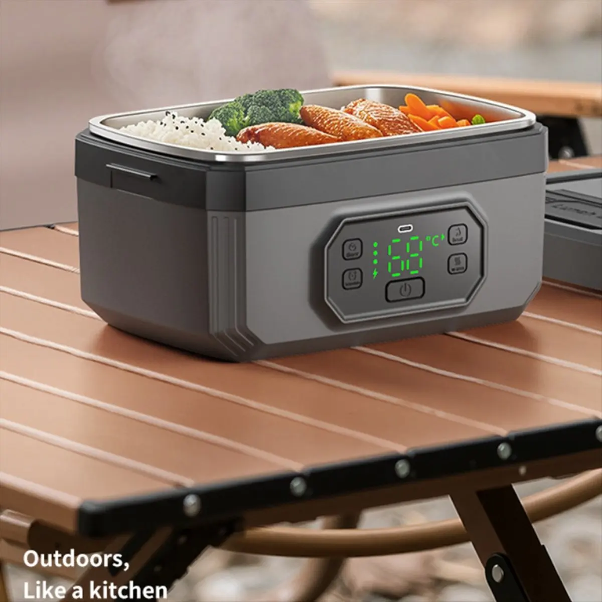 

Беспроводной электрический ланч-бокс (HOPE) для взрослых, 21000 мАч, перезаряжаемый, с подогревом, 1.2 л, портативный, самонагревающийся подогреватель еды