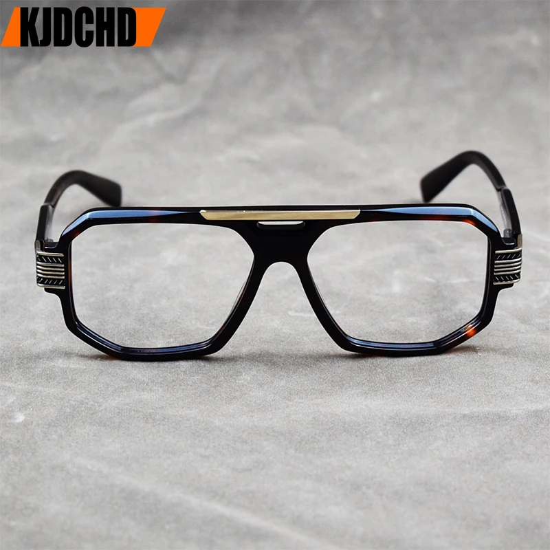 Men's Acetate Retro Tortoise Shell Prescription Glasses Personalized Double Beam Thick Thick Frame Fashion Glasses Frame