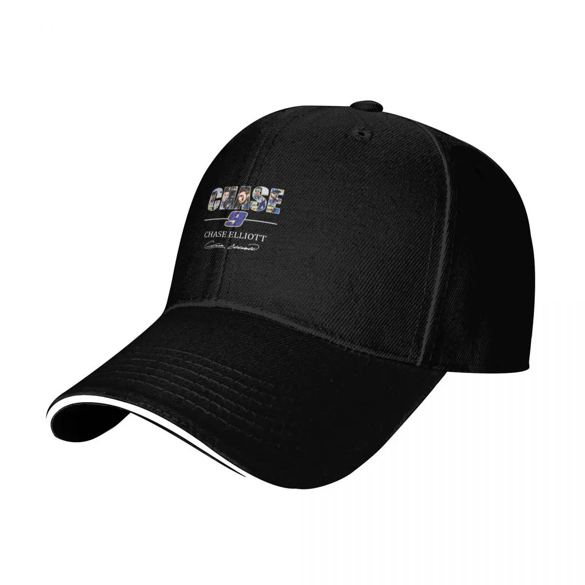 Chase 9 Chase Elliott Signature Baseball Cap Contrast Two Tone Brim Snapback Flat Bill Strapback Dad Hat