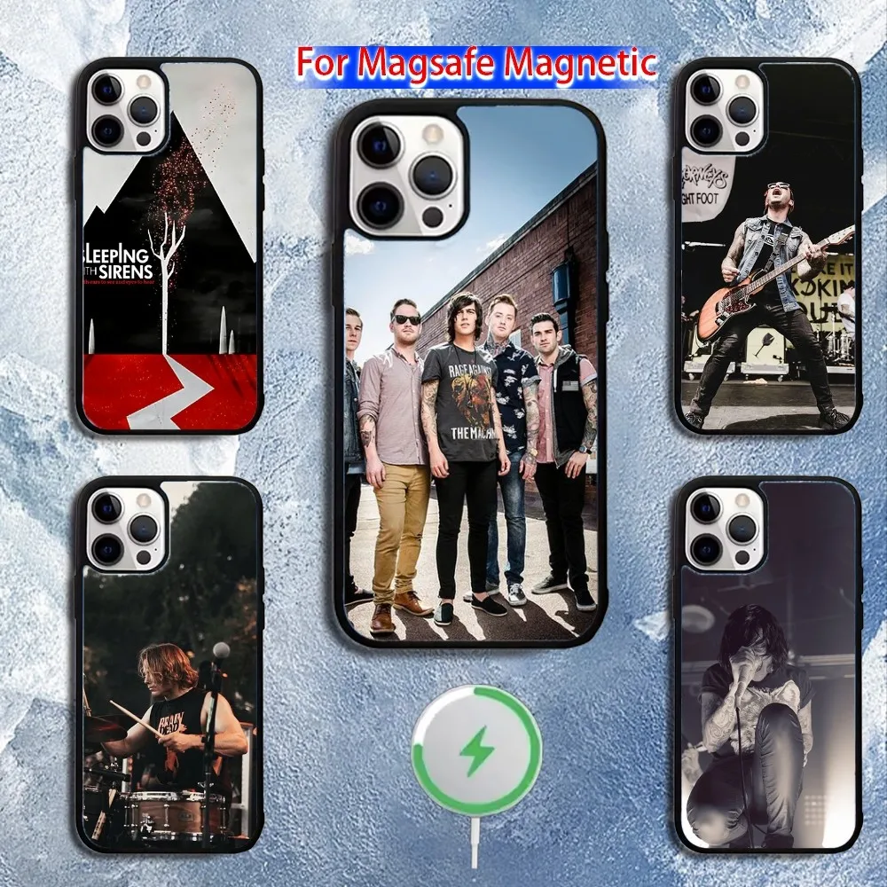

S-Sleeping With S-Sirens Band Phone Case For iPhone 16,15,14,13,12,11,Pro,Max,Plus,Mini,Magsafe,Magnetic Wireless Charging Case