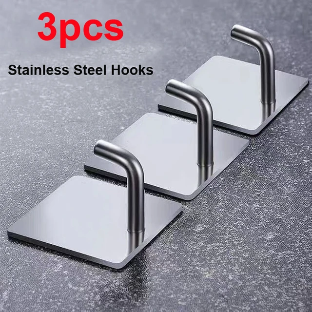 3m Hanging Hook heavy duty Stainless Steel 3 pack Wall Hooks Self adhesive 3m Hanging