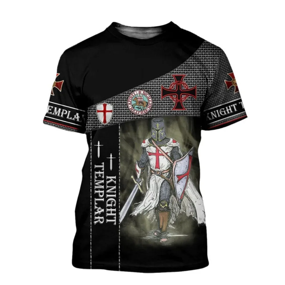 CLOOCL Men T-shirt Knights Templar 3D Graphics Printed Women Shirt Short Sleeve Casual Streetwear Harajuku Summer Cozy Tops