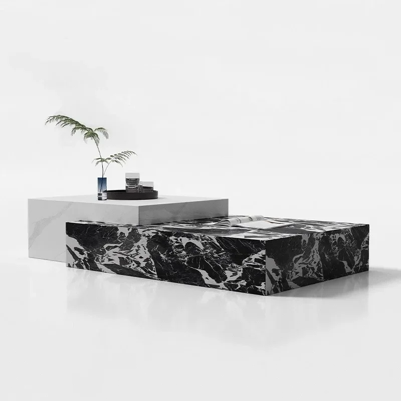 Bulgari black marble coffee table combination small apartment retractable designer villa rectangular new advanced