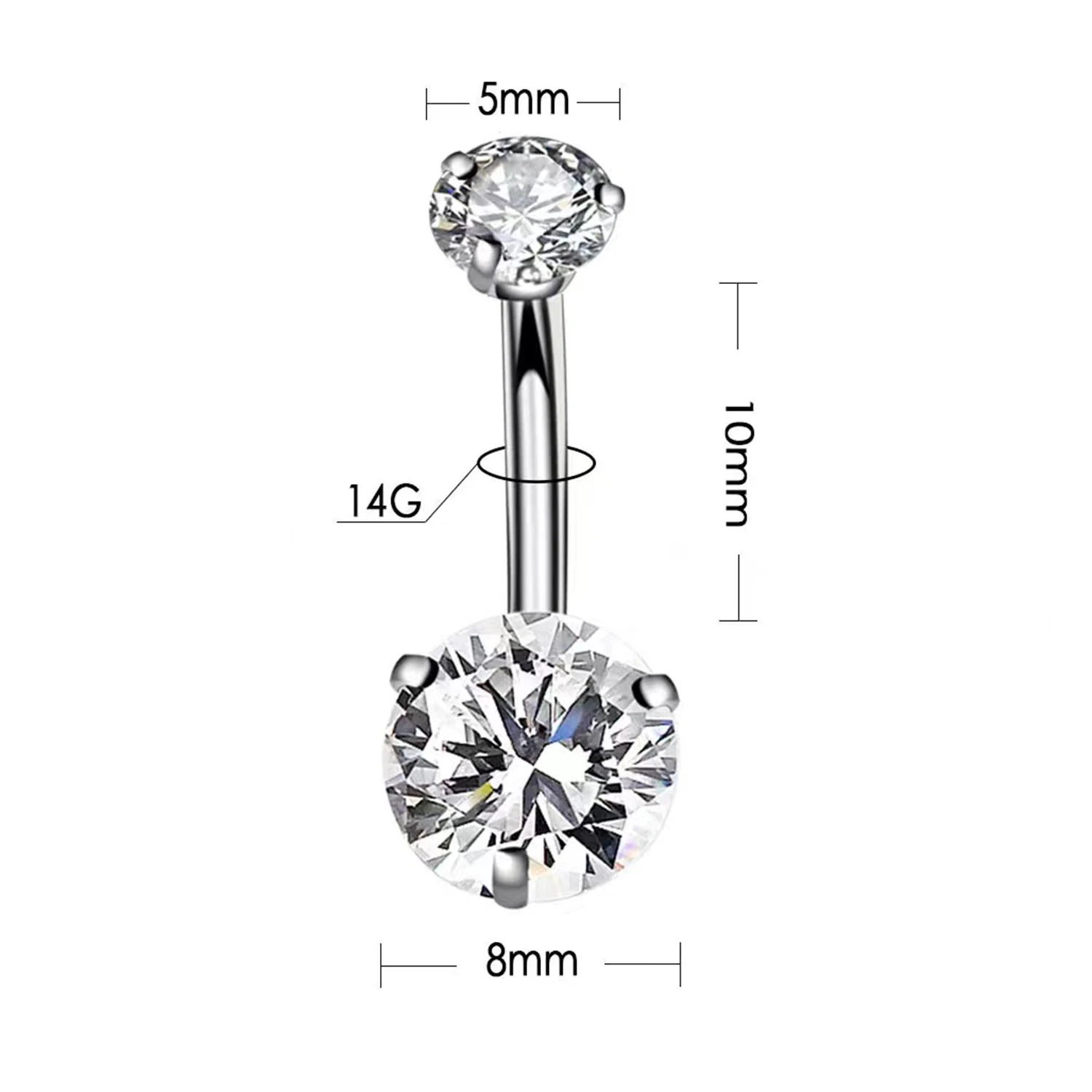 1PC 316L Chirurgenstahl Bauchnabel Ringe Kristall Piercing Nabel Piercing Ohrring Bauch Piercing Sexy Körper Schmuck Ombligo