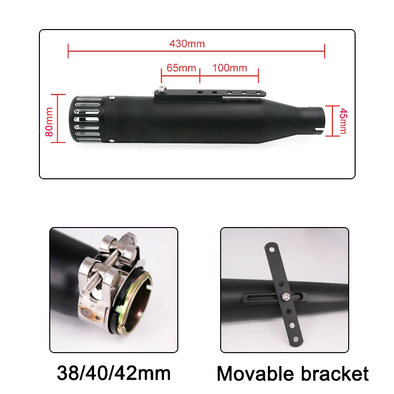 38 40 42 45MM Universal Sc Motorcycle Exhaust Muffler Escape For Punk Classic Retro Style Cruiser Halley Moto Exhaust Modified