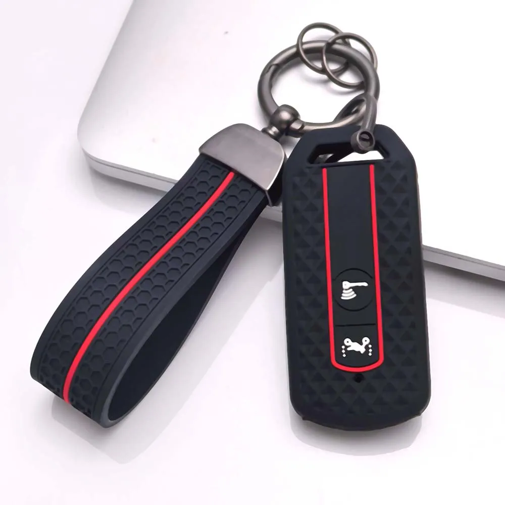 For Honda Sh125 Sh150 Sh300 Scoopy Forza 125 Forza 300 2018 2019 Remote Silicone Key Fob Chain Ring Cover Case Holder Protector