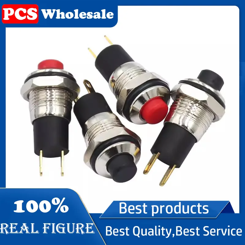 10MM metal button Key switch Self-locking switch Metal switch Round switch 10MM button switch