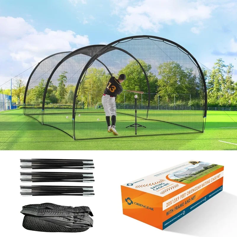 

Baseball Batting Cages 20&30ft for Backyard, Baseball Training Equipment Netting, Golf Softball Baseball Nets for Batting