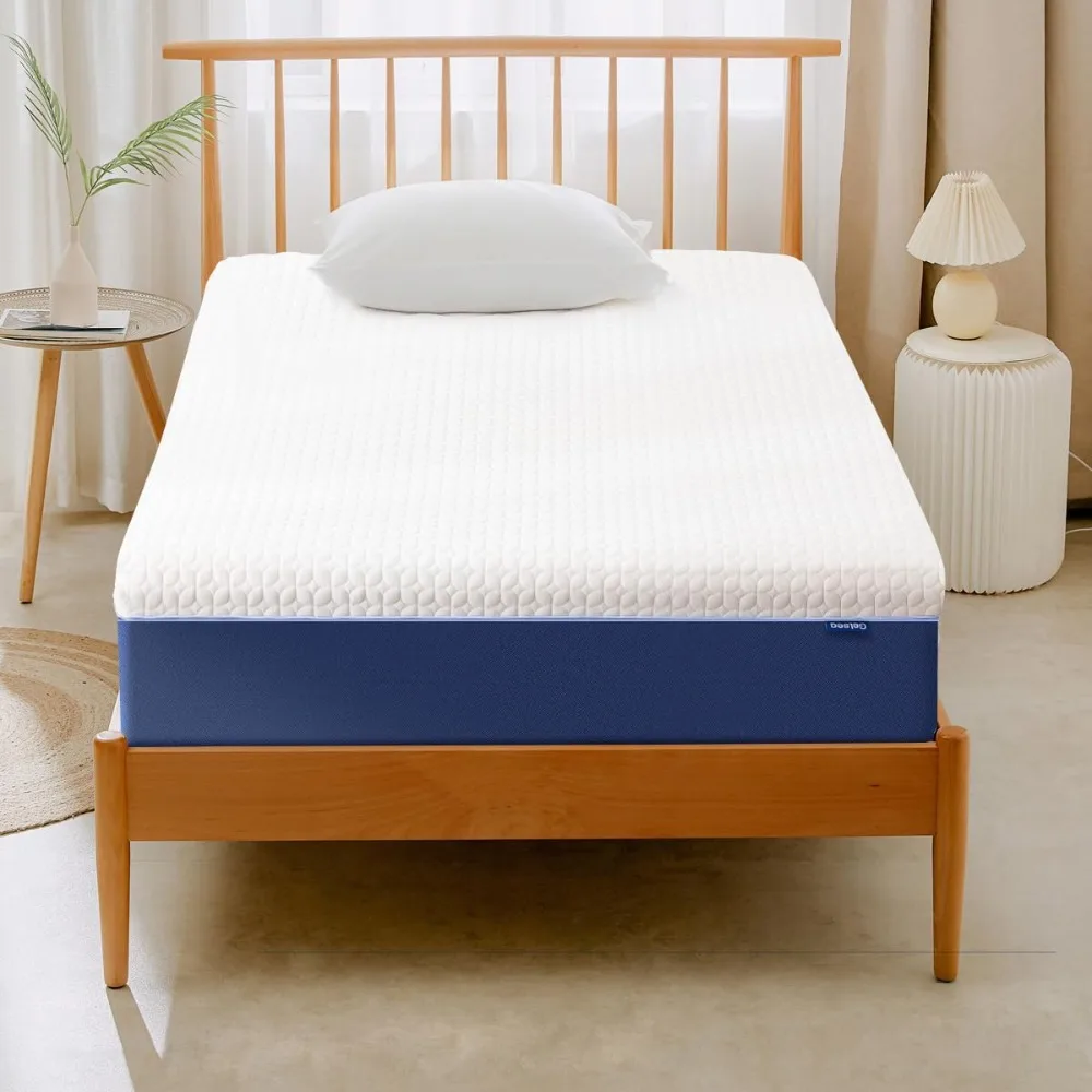 United States made cooling gel memory foam mattress, hybrid mattress with breathable hood, boxed double bed mattress