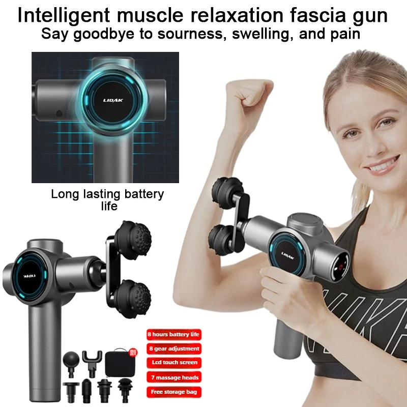 

Многофункциональный интеллектуальный массажный пистолет с регулировкой, удерживающий глубокую ткань, фасция, движение, массаж мышц, скорость ЖК-дисплея