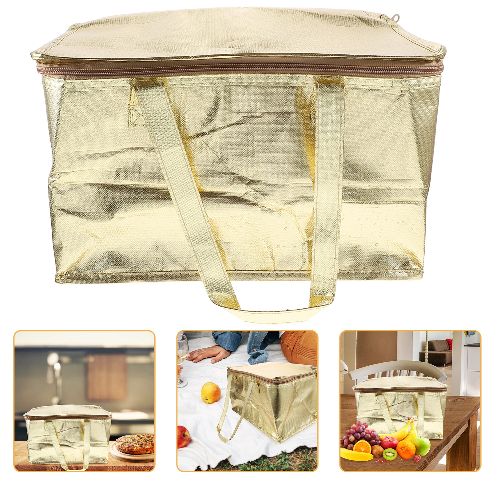 

1pc Large For Reusable Grocery Tote Portable Cake Storage With Handle Cooler Carrier Outdoor Camping Picnic Lunch Carrier Baking