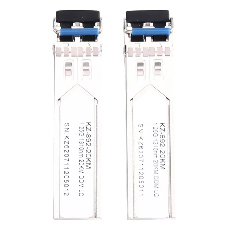 ABJF-2PCS 1.25G LC SFP Single Mode Fiber Transceiver 1.25G Single Mode SFP LC Module 1310Nm 20Km Gigabit Duplex Optical