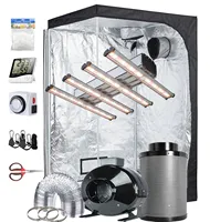 4'x4' Grow Tent Kit  1200W Led Bar Grow Light 4 Strips Full Spectrum Lights Indoor 48\