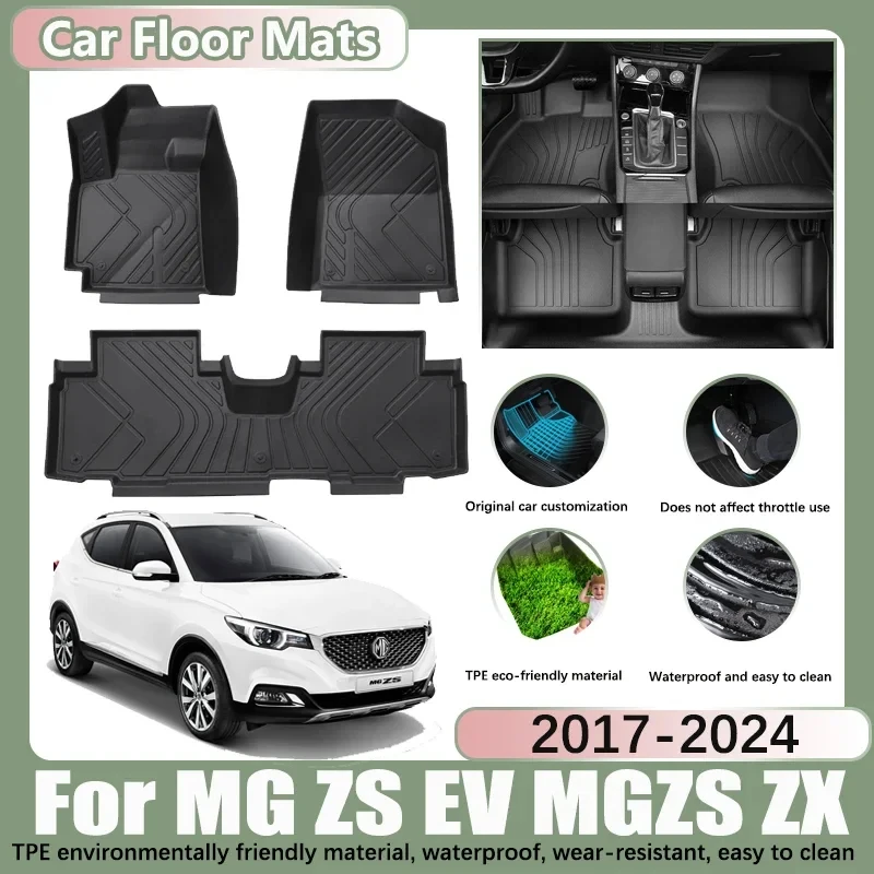 

Car Floor Mats For MG ZS MGZS EV ZX ZST VS 2017~2024 LHD RHD Anti-dirty Pad Foot Carpets TPE Cover Set Auto Interior Accessories