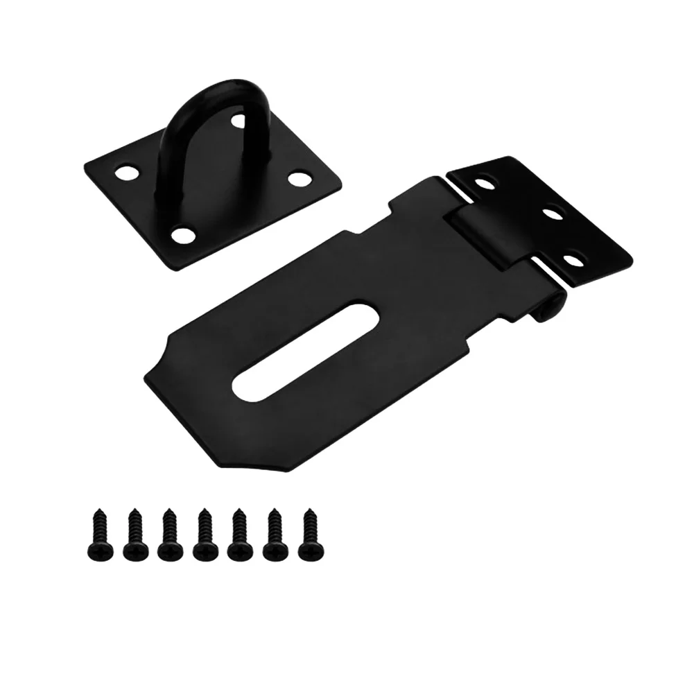 3/4/5 Inch Safety Gate Lock Stainless Steel Security Padlock Black Gate Door Shed Latch Lock Heavy Duty for Home Drawer Door