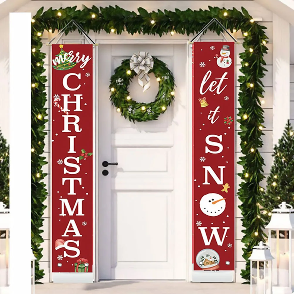 

Christmas Decoration Hanging Flags Banner Ornament Xmas Porch Sign Holiday Durability High Quality Materials