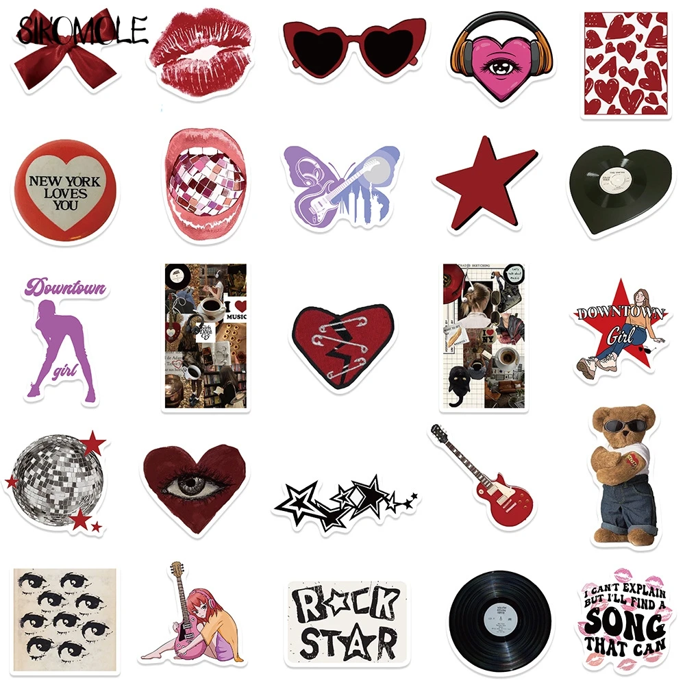 10/30/50pcs Downtown Y2K Girls Stickers Aesthetic Motorcycle Phone Car Skateboard Laptop Graffiti Sticker Decal Classic Kids Toy