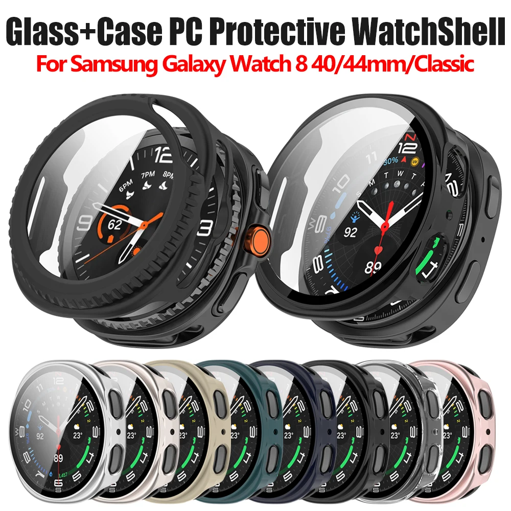 삼성 갤럭시 워치 8용 보호 케이스 + 스크린 삼성 갤럭시 워치 8 클래식 케이스용 40mm/44mm 360도 보호 쉘