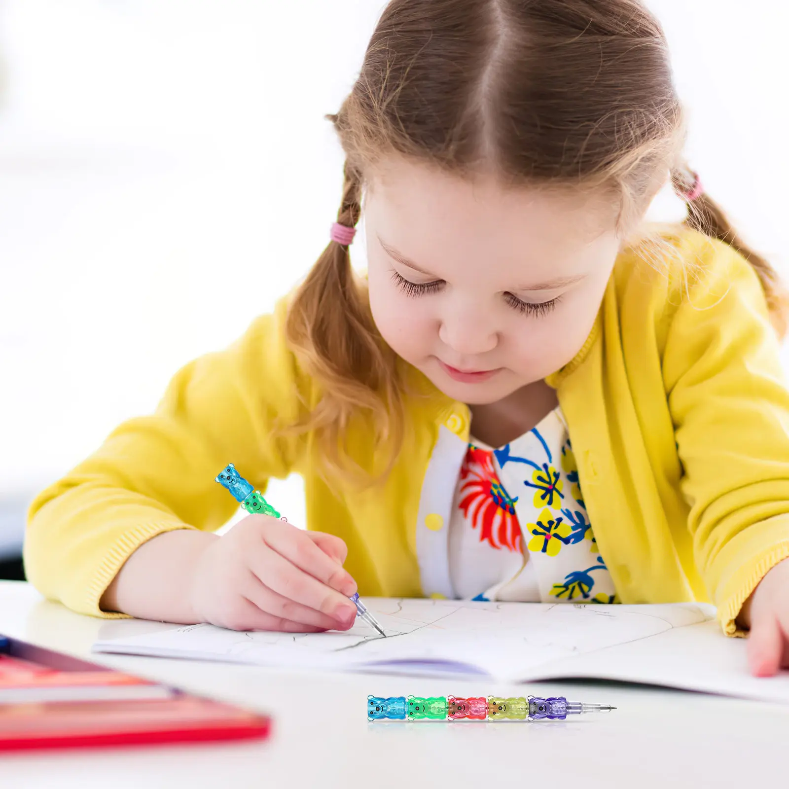 

Набор из 15 штабелируемых карандашей-медведей для плавного письма, с прочным грифелем, милые мультяшные, призы для класса, сувениры для дня рождения, веселые подарки