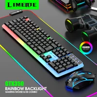 NG GTX350 Teclado para juegos Combos de ratón Computadora portátil Retroiluminación Gamer Kit LED Teclado USB con cable GTX350 Set-Negro