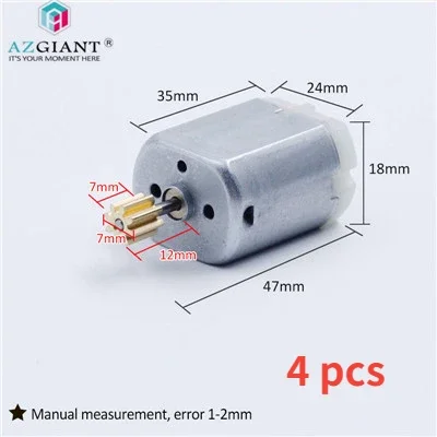 AZGIANT 4 pcs 8 teeth diameter 7mm long axis for FC280 car door lock motor review mirror motor steer motor lock actuator motor