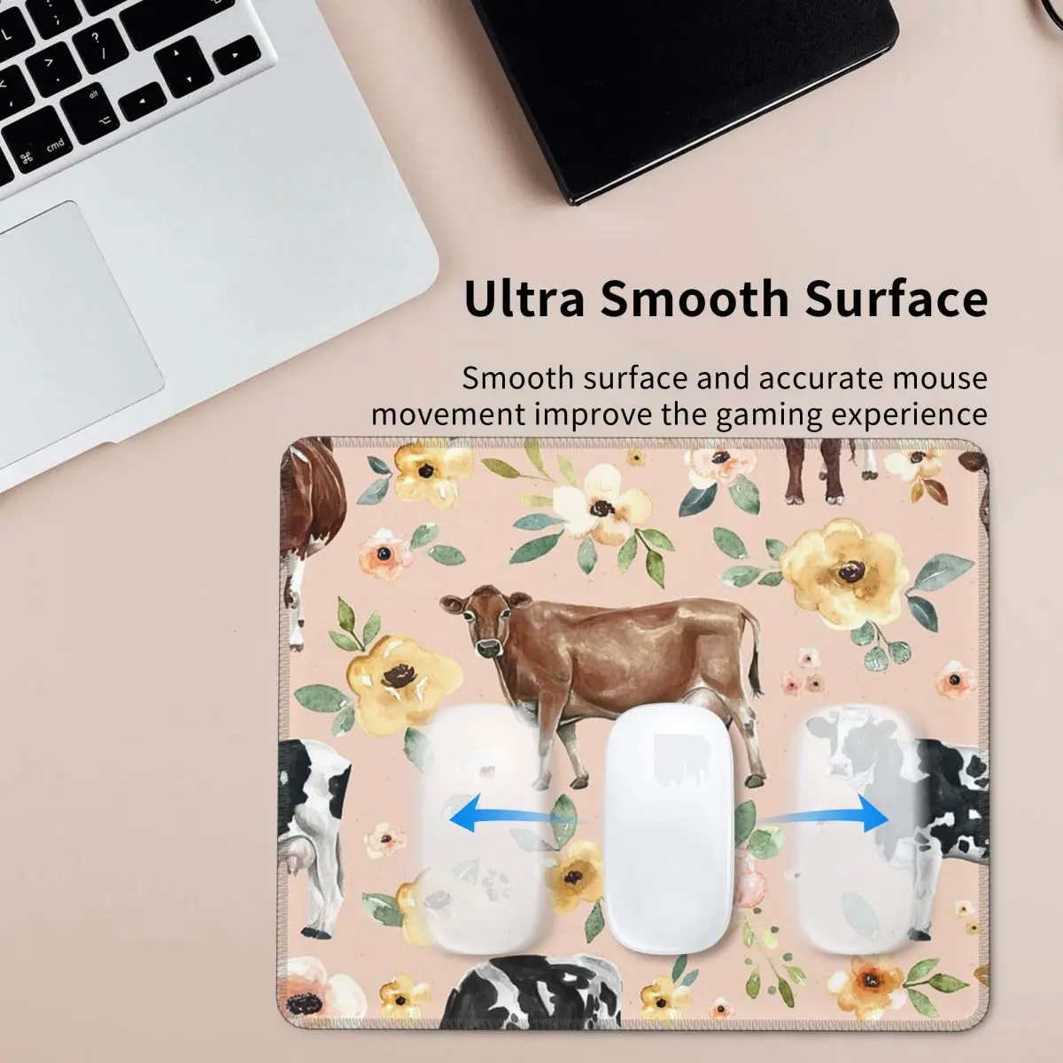 

Корова Цветочный Розовый Коврик Для Мыши Компьютерная Клавиатура Коврик Для Мыши Геймер ПК Ноутбук Настольный Коврик Офисные Аксессуары Настольные Коврики