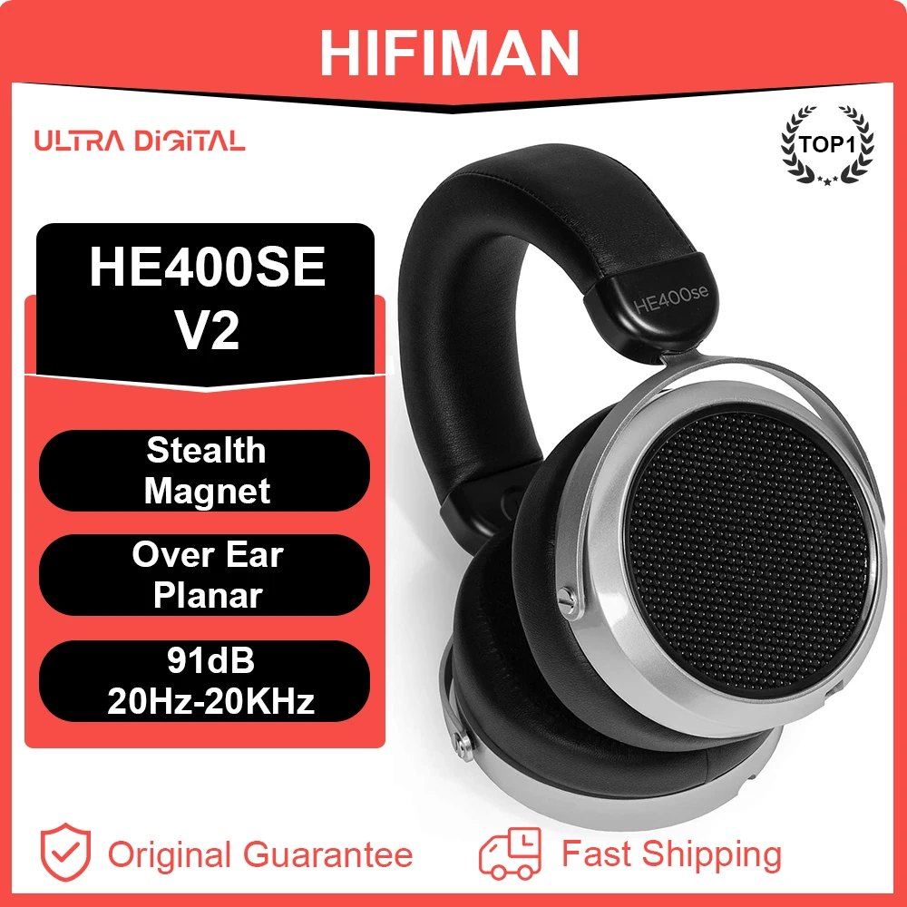 Оригинальные наушники HIFIMAN HE400SE V2 с открытой спиной, ортодинамическая полноразмерная диафрагменная Магнитная плоская Hi-Fi Проводная гарнитура 3,5 мм