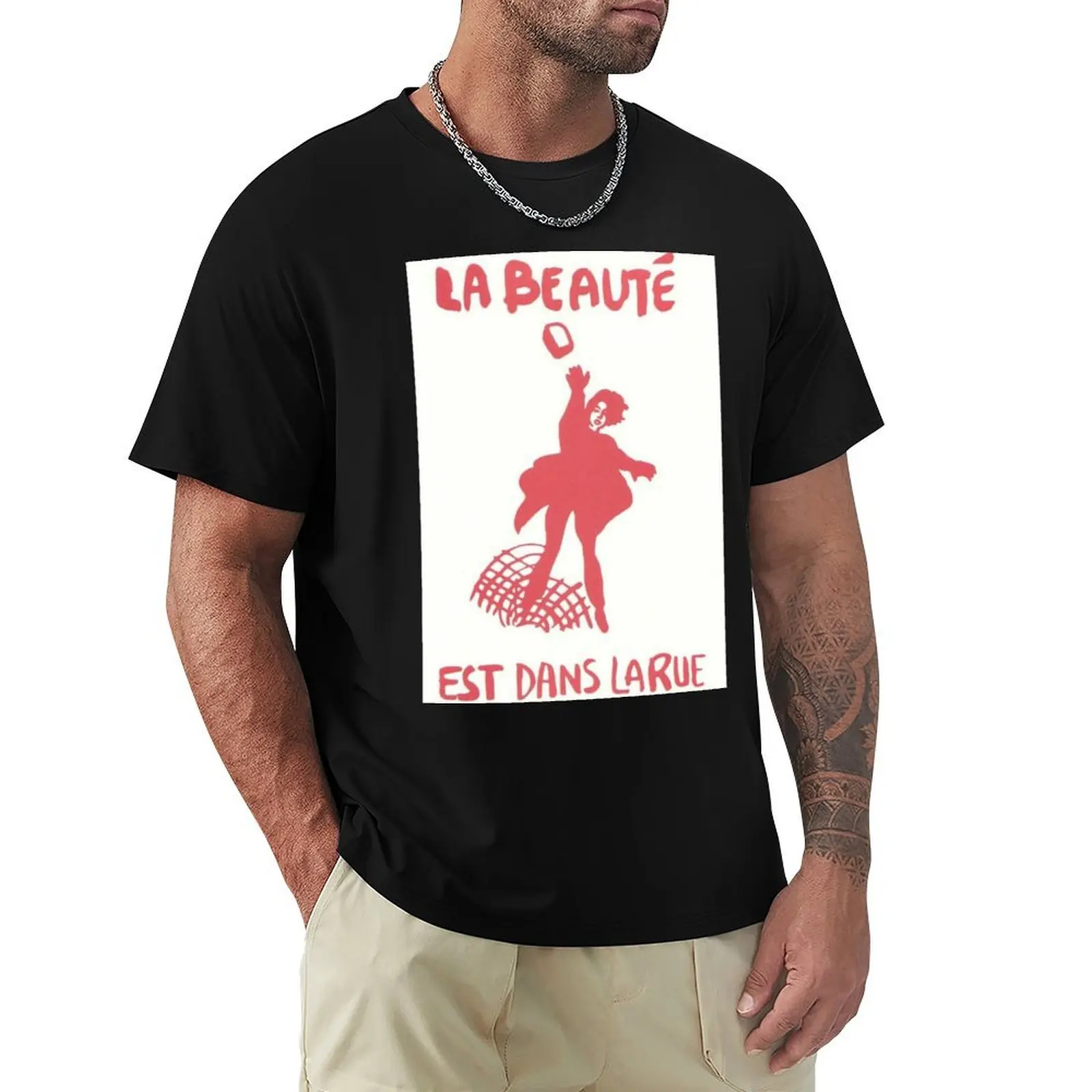 Camiseta esportiva leve de secagem rápida com estampa 'La beauté est dans la rue' May '68 Situationist Poster