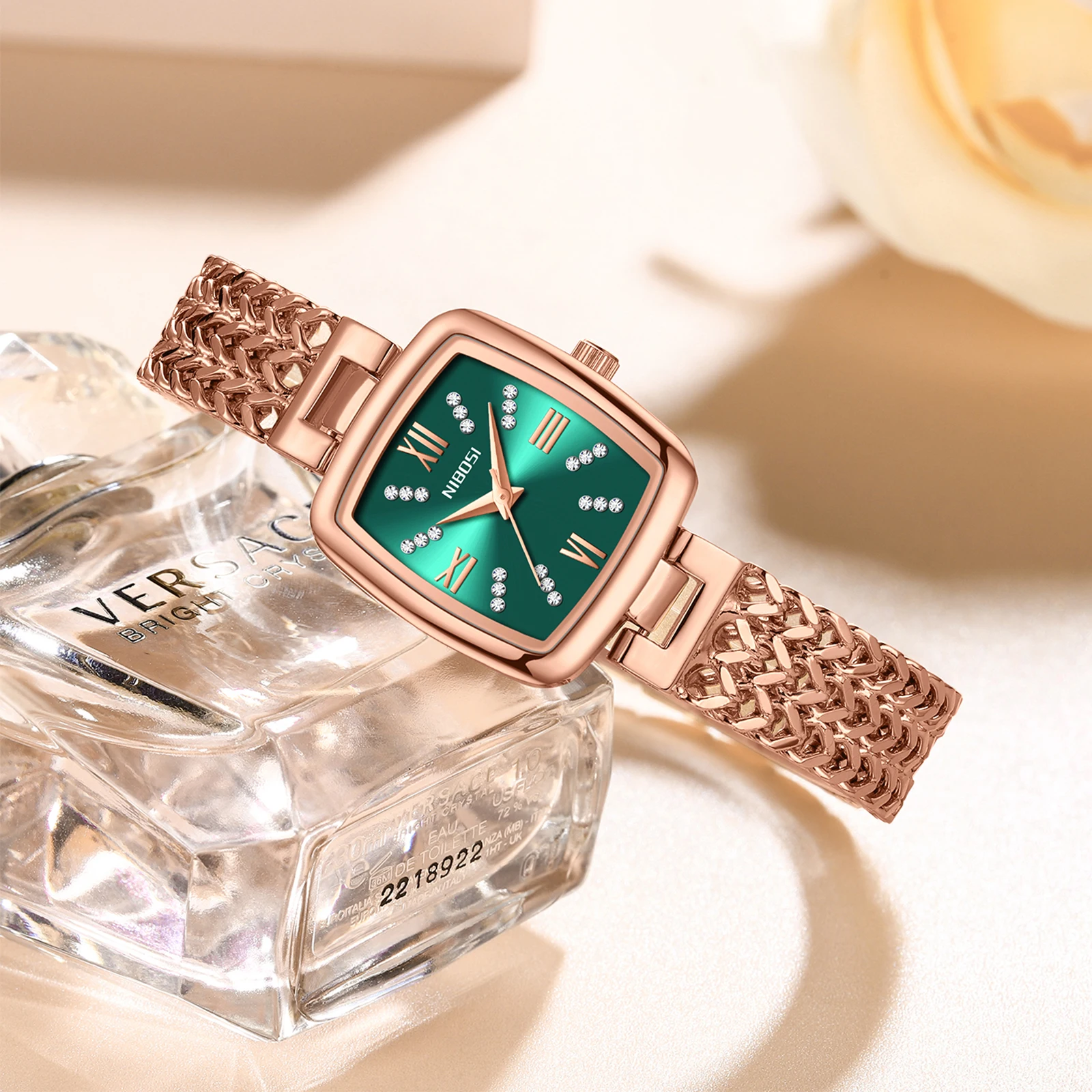 

NIBOSI женские часы-браслет лучший бренд модные женские кварцевые часы из нержавеющей стали квадратные наручные часы женские часы Reloj Mujer