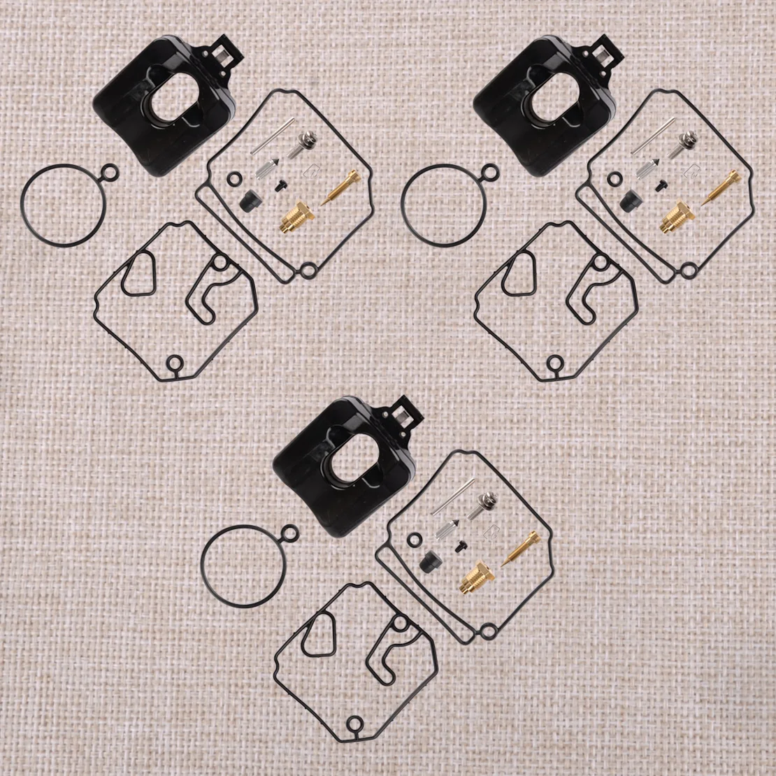 

6H4W00930300 3 Sets Outboard Carburetor Repair Rebuild Kit Fit for Yamaha 2-Stroke 40Hp 50Hp 1989 1990 1991 1992 1993-2006