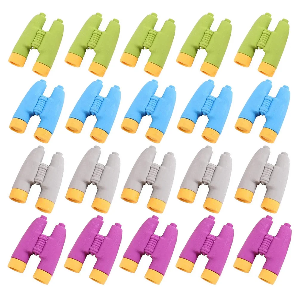 

24 Pcs Eraser Telescope for Children Mini Toys Pencil Erasers Vivid Shaped Student Stationery 3d