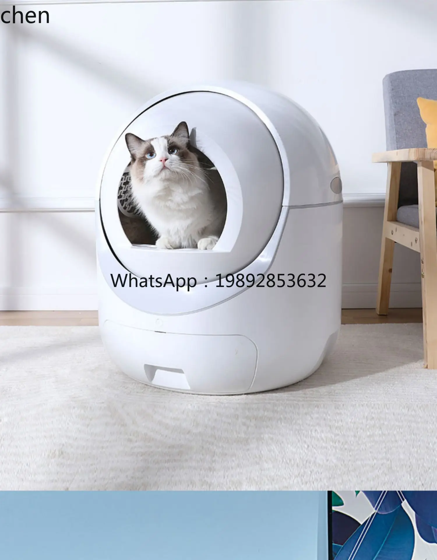 Inodoro inteligente para gatos, caja de arena eléctrica automática para gatos, desodorización remota cerrada, Taiwán, 110V