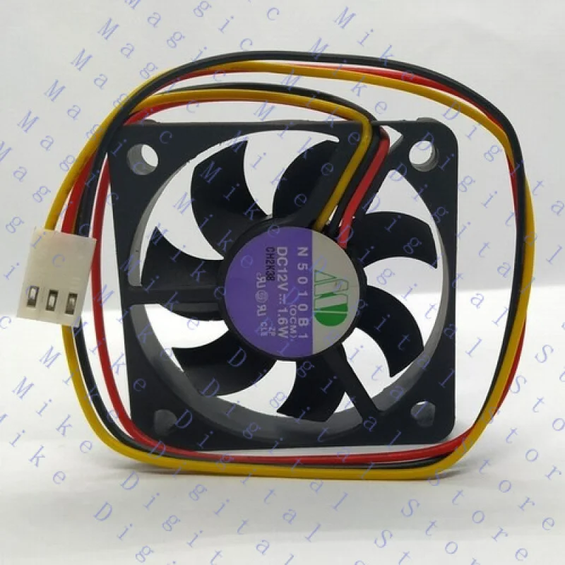 UU 5010 N5010B1 DC 12V 1.6W 50*50*10 มม. 5 ซม. พัดลมระบายความร้อนซีพียู 3 สาย