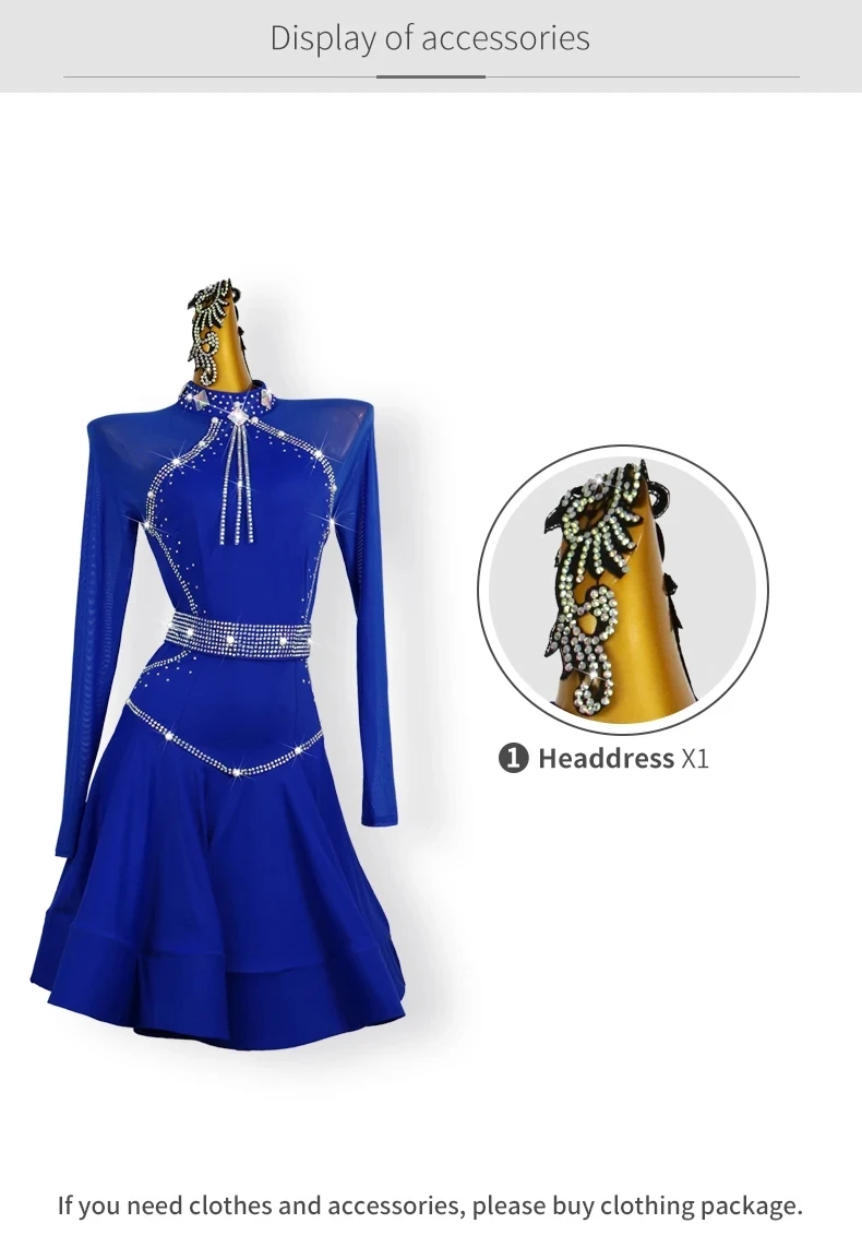 Lateinamerikanisches Tanzkleid für Damen, Wettbewerbskleid 2026, Sexy Outfit, Kabarett, Sport, Party, Ballsaal, Elegante Mädchen, Abschlussball, Karnevalskostüm – Detail 4