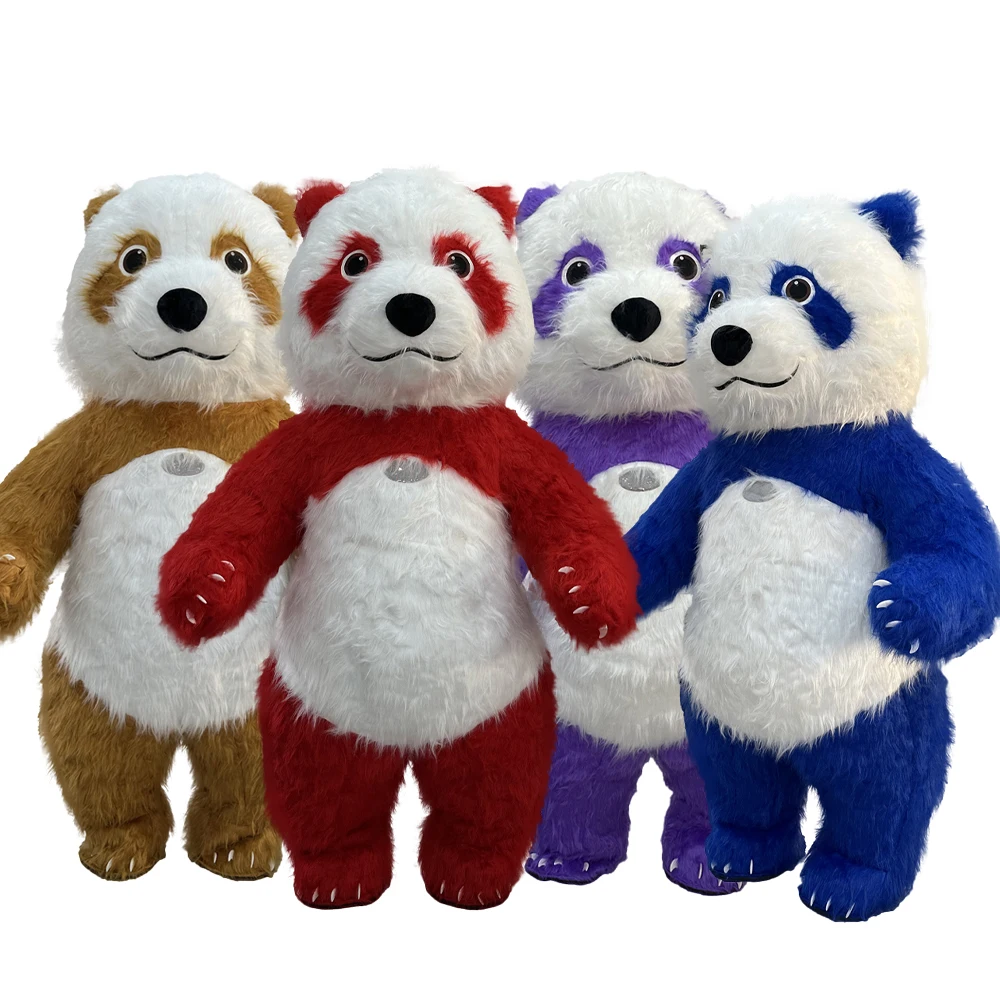 

Красочный надувной костюм панды, парад-талисман, персонаж для взрослых, косплей, день рождения, Рождество, Хэллоуин, вечеринка, плюшевый комплект