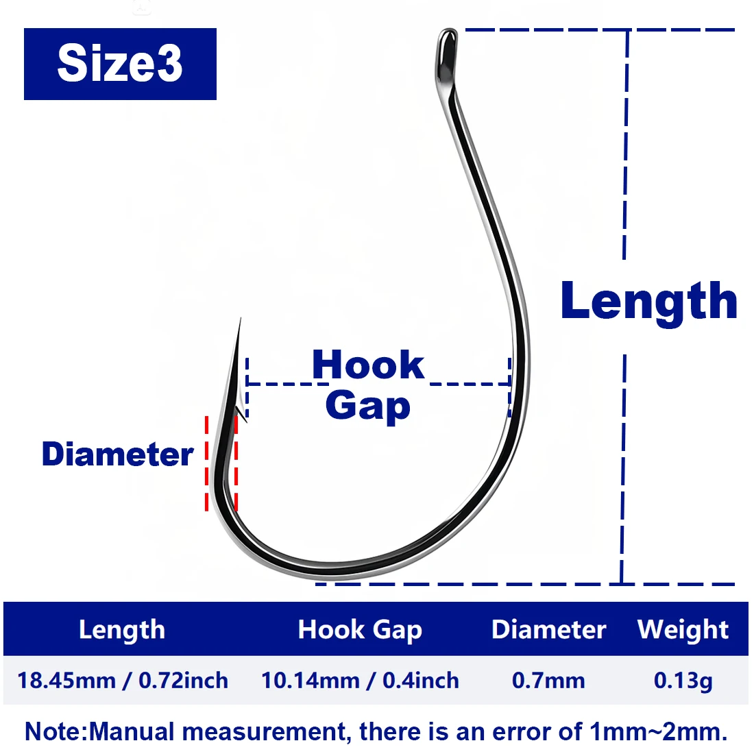 FishTrip 50–200 Stück Drop Shot-Haken für Barschangeln, verrückter Haken aus Kohlenstoffstahl, Kurbelwurm, Widerhaken, Angelzubehör