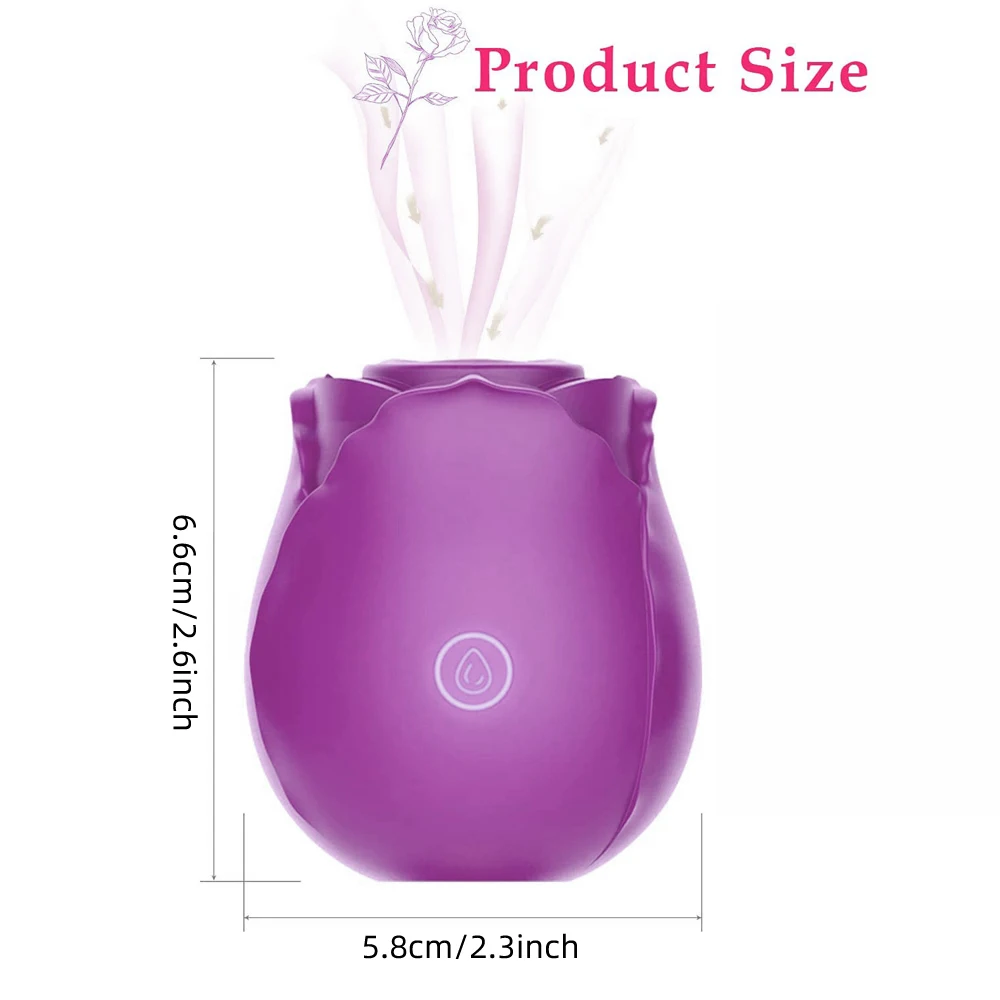 Rose Shape Vagina Sucking Vibrator Intimate Good Nipple Sucker Oral Licking Clitoris Sex Stimulator G Spot Vibrators for Wom image 5